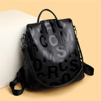 Urban chic anti-theft leather knapsack