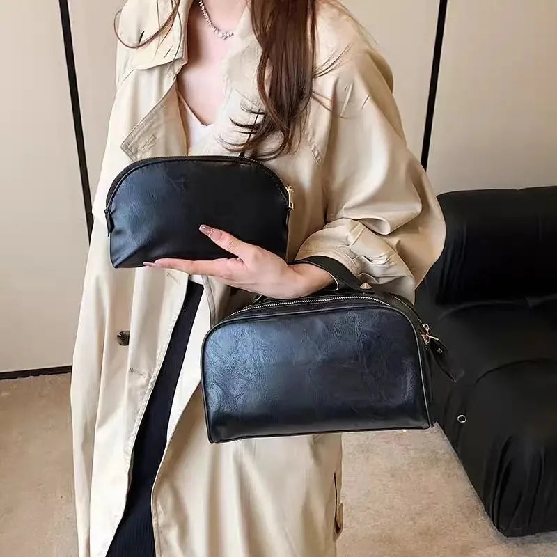 Soft leather toiletry case