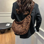 Oversized suede shoulder bag