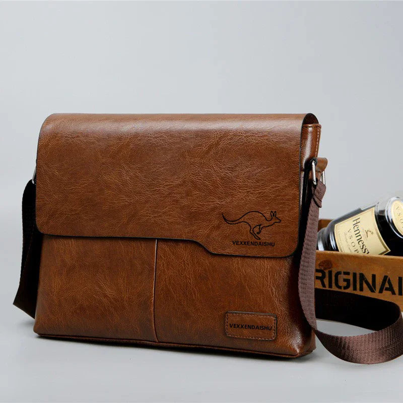 Soft leather laptop briefcase messenger bag