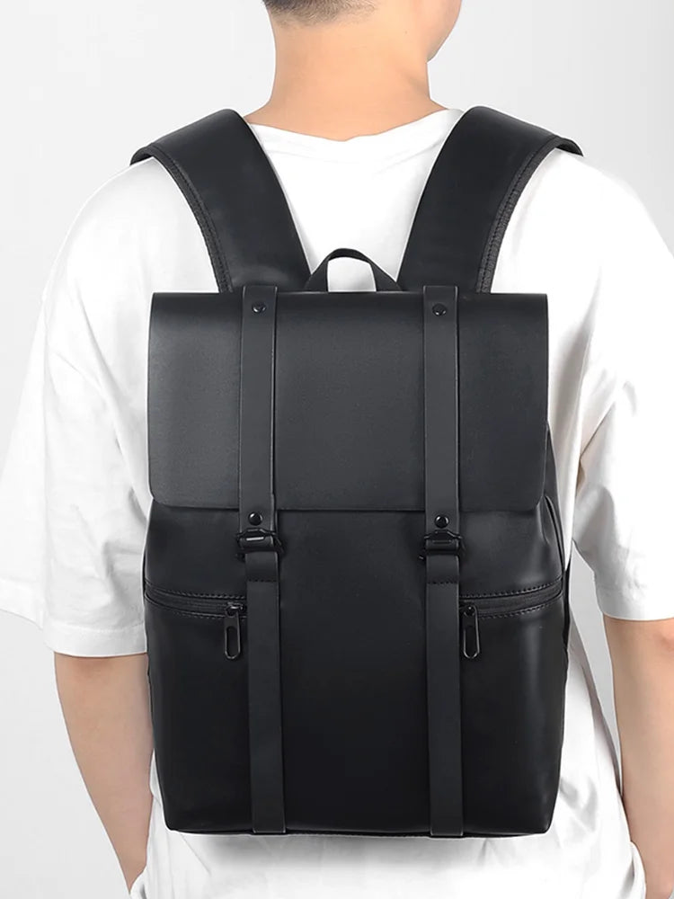 Men's leather backpack rucksack