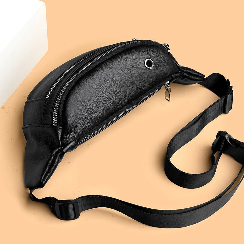 Soft leather crossbody bum bag