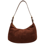 Vintage suede hobo shoulder handbag