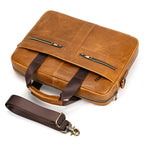 Structured leather laptop case