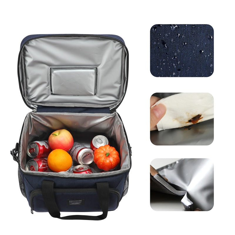 Black insulated shoulder cooler bag