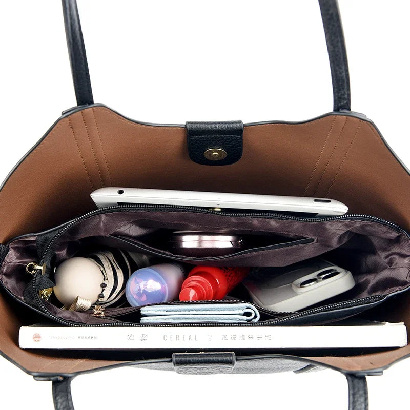 Elegant soft leather tote bag