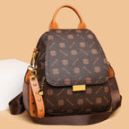 Designer-style leather knapsack