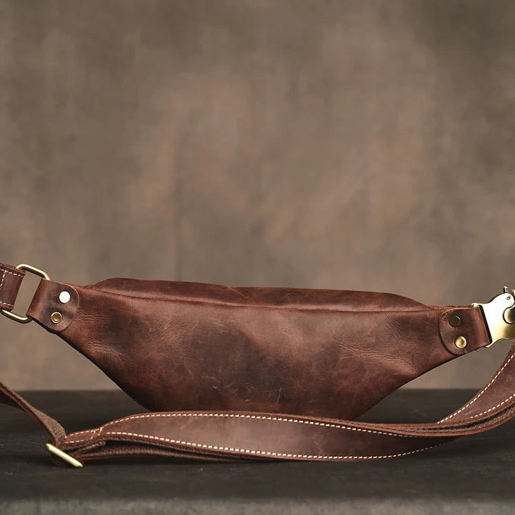 Streetwear-style leather bum bag