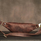 Streetwear-style leather bum bag