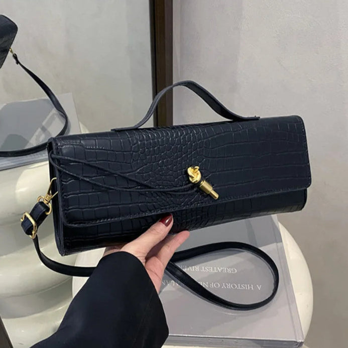 Compact leather handbag