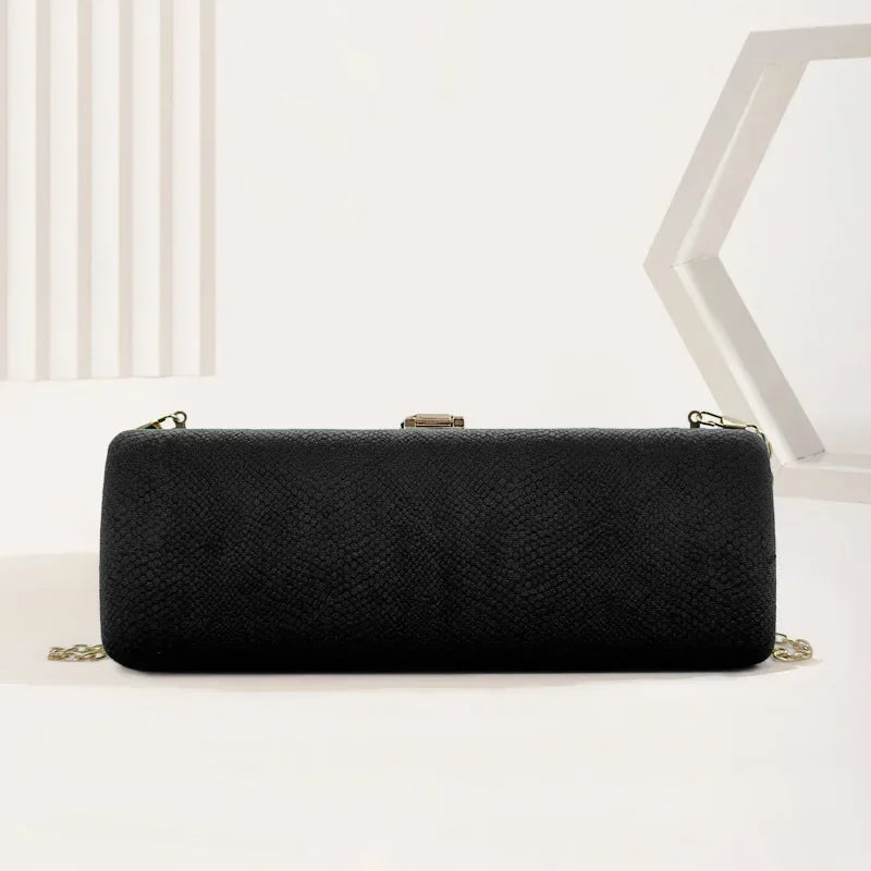 Corduroy clutch bag with cute closure