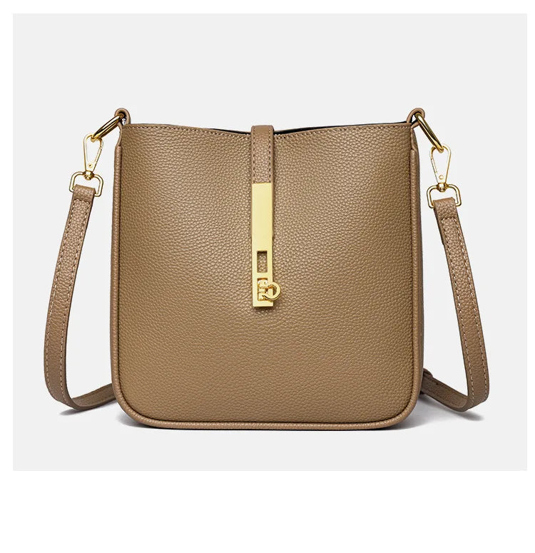 Functional leather crossbody bag