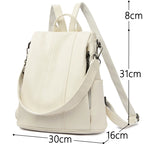 Soft leather travel backpack