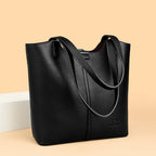 Structured leather tote bag