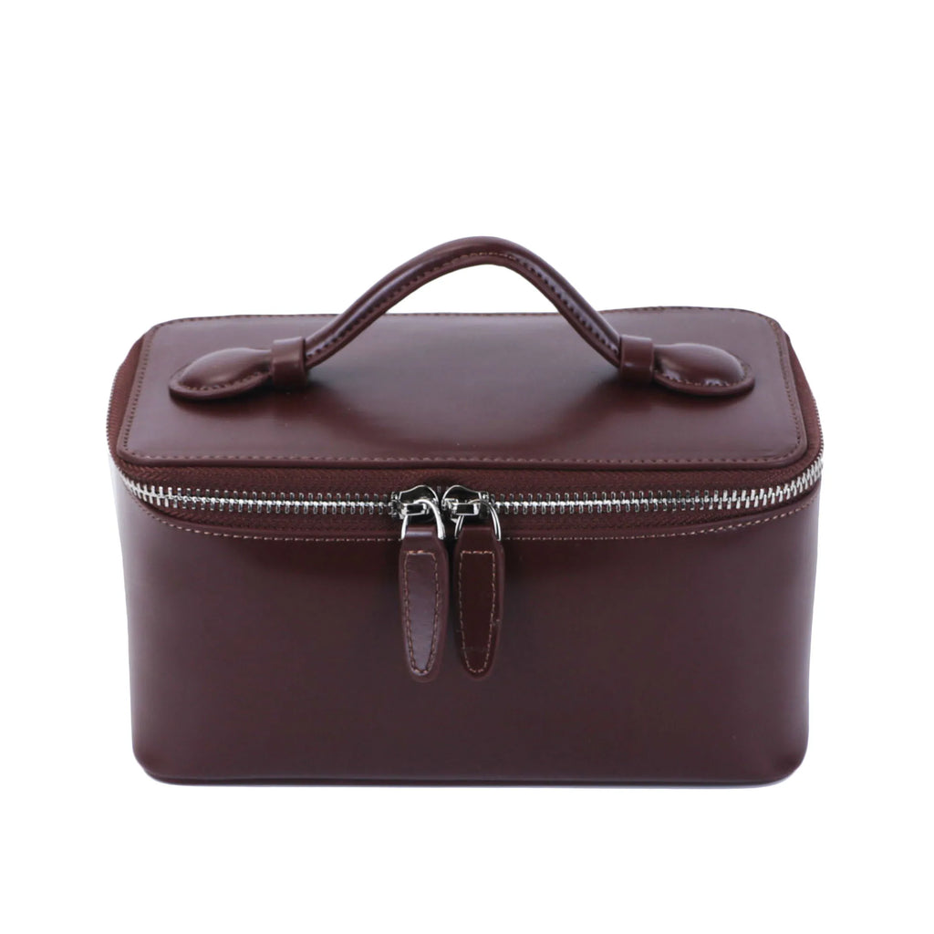 Travel leather vanity bag