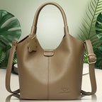 Leather shoulder handbag