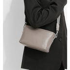 Sleek leather shoulder handbag