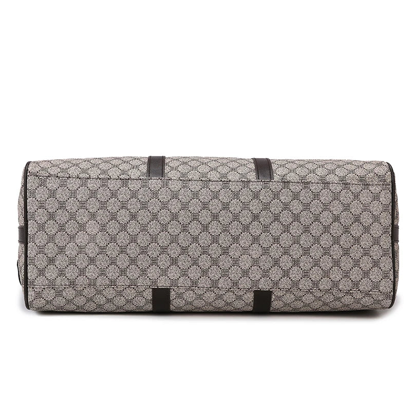 Textured leather travel duffle bag
