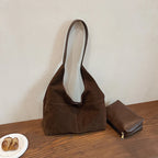Retro suede slouch bag
