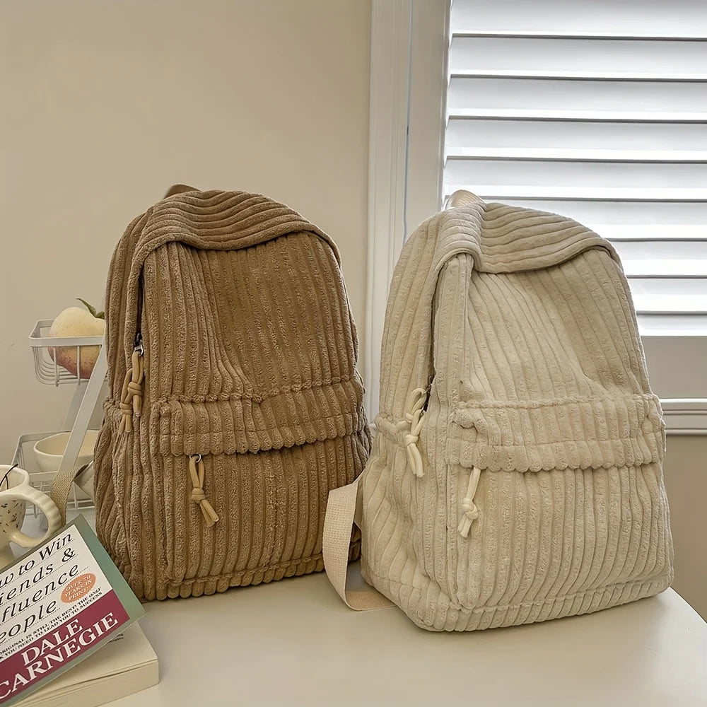 Versatile corduroy backpack
