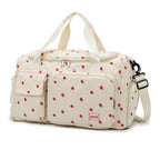 Corduroy travel toiletry bag with shoulder strap