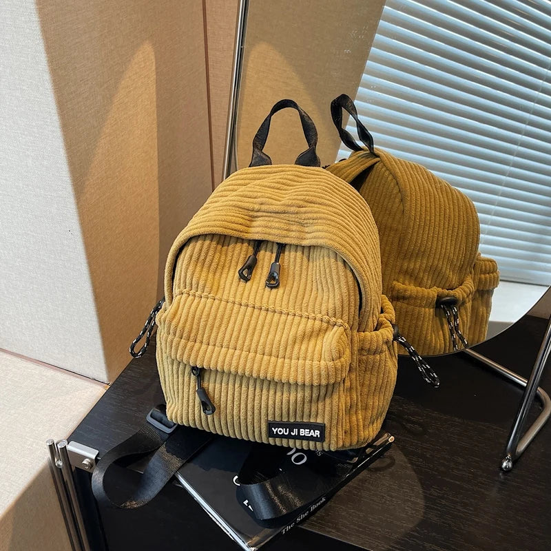 Small corduroy backpack