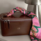 Travel leather vanity bag