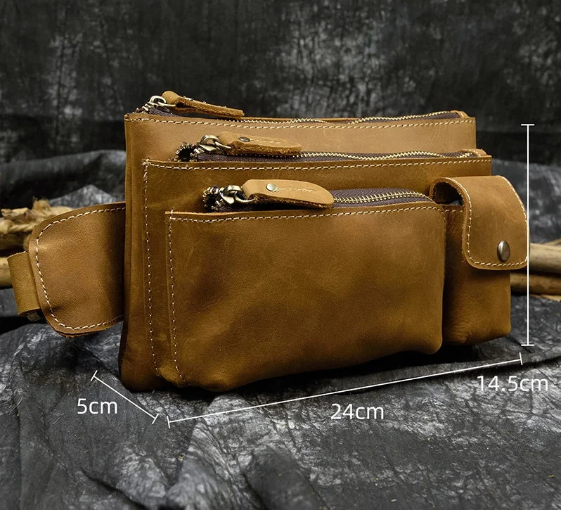 Modern leather bum bag
