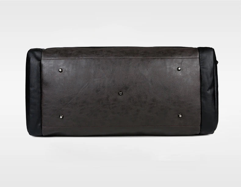 Convertible leather duffle bag