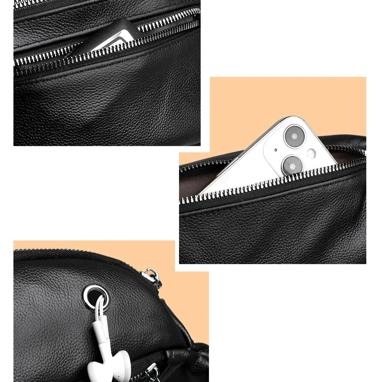Soft leather crossbody bum bag