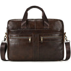 Structured leather laptop case