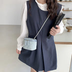 Retro chain strap denim shoulder handbag