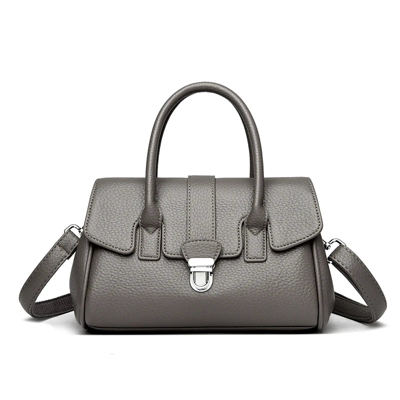 Designer-inspired leather handbag