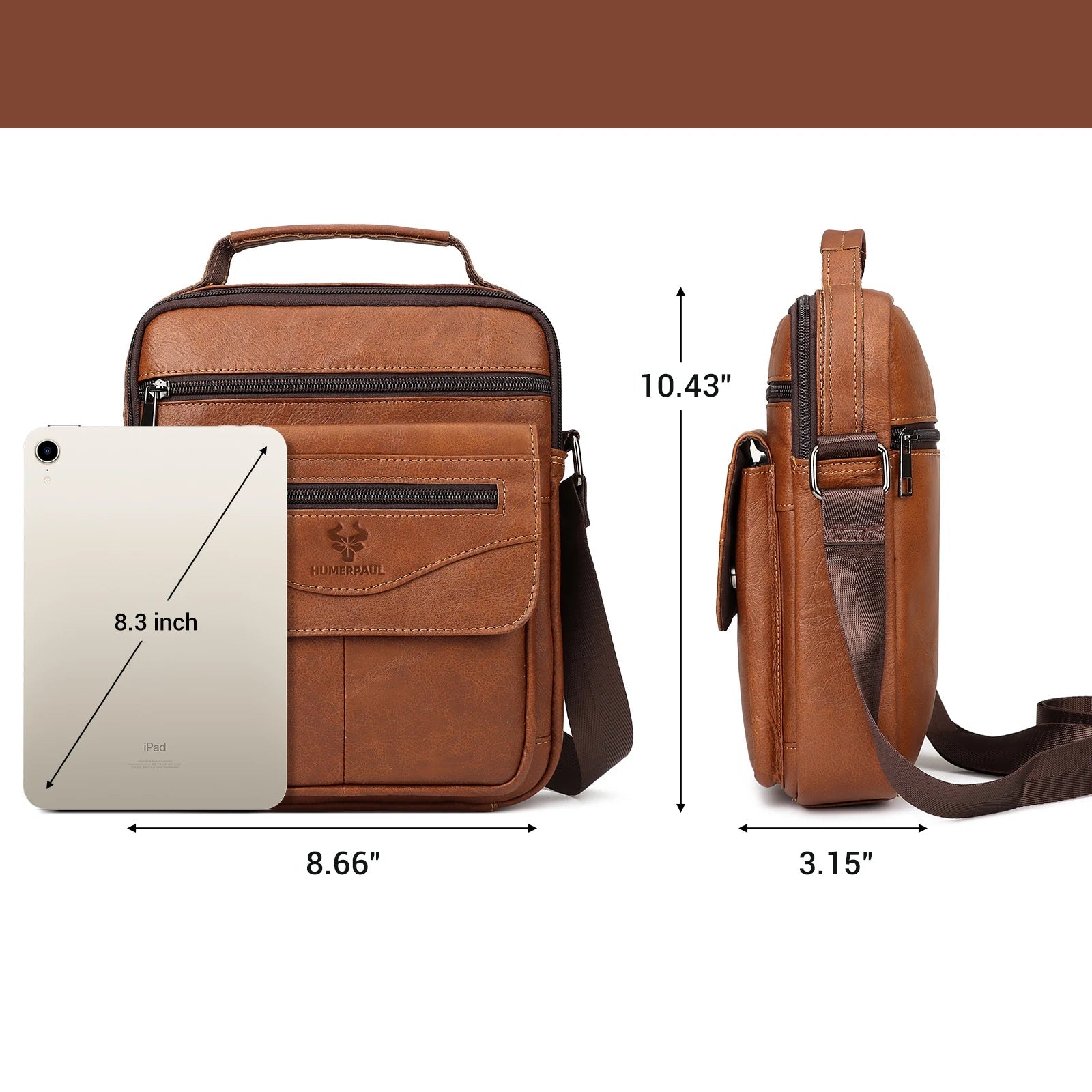 Fashionable leather crossbody bag
