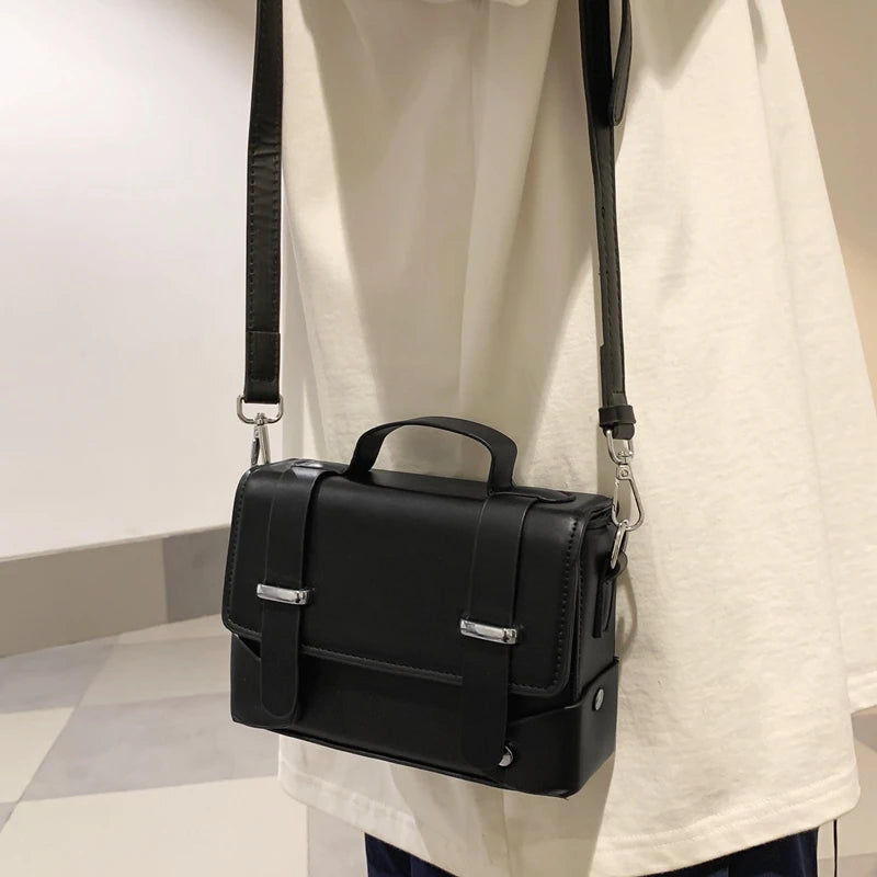 Compact leather crossbody bag