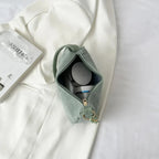 Corduroy handbag set with soft chain handle