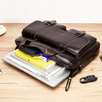 Vintage leather laptop briefcase
