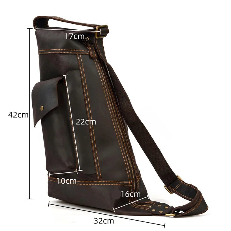 Full leather rucksack backpack