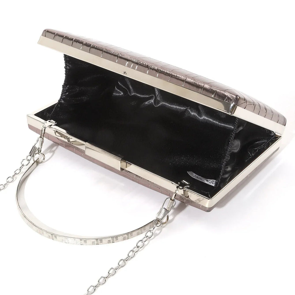 Leather handbag with structured silhouette