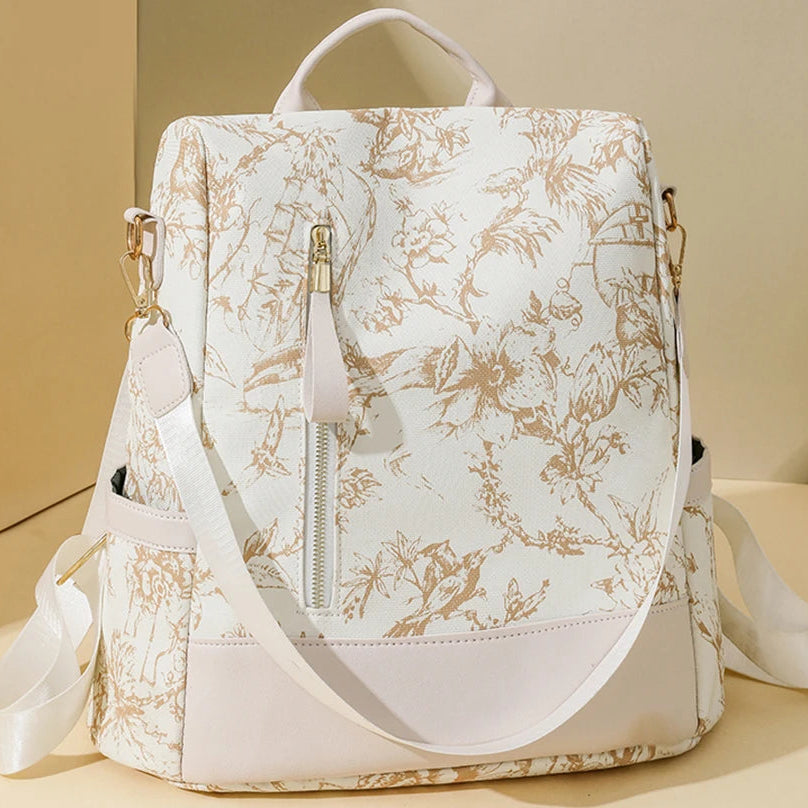 Women’s anti-theft leather knapsack