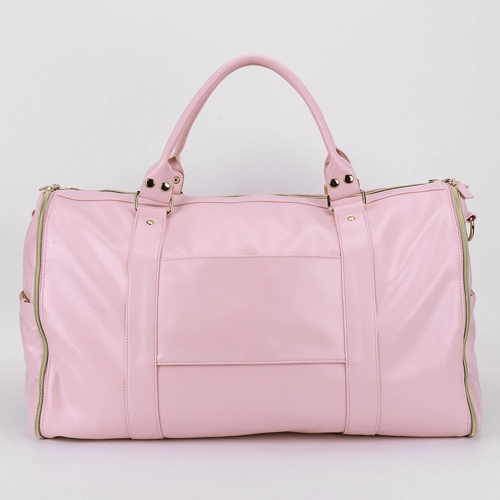 Elegant leather holdall with shoulder strap
