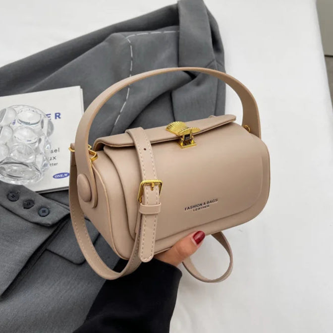 Fashion leather shoulder bag with top handle