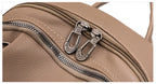 Smooth leather backpack with top handle