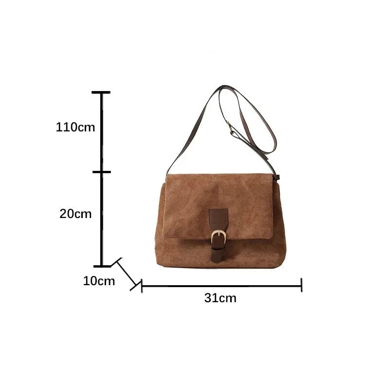Casual suede sling handbag