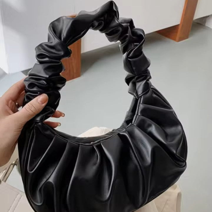 Quilted leather hobo bag