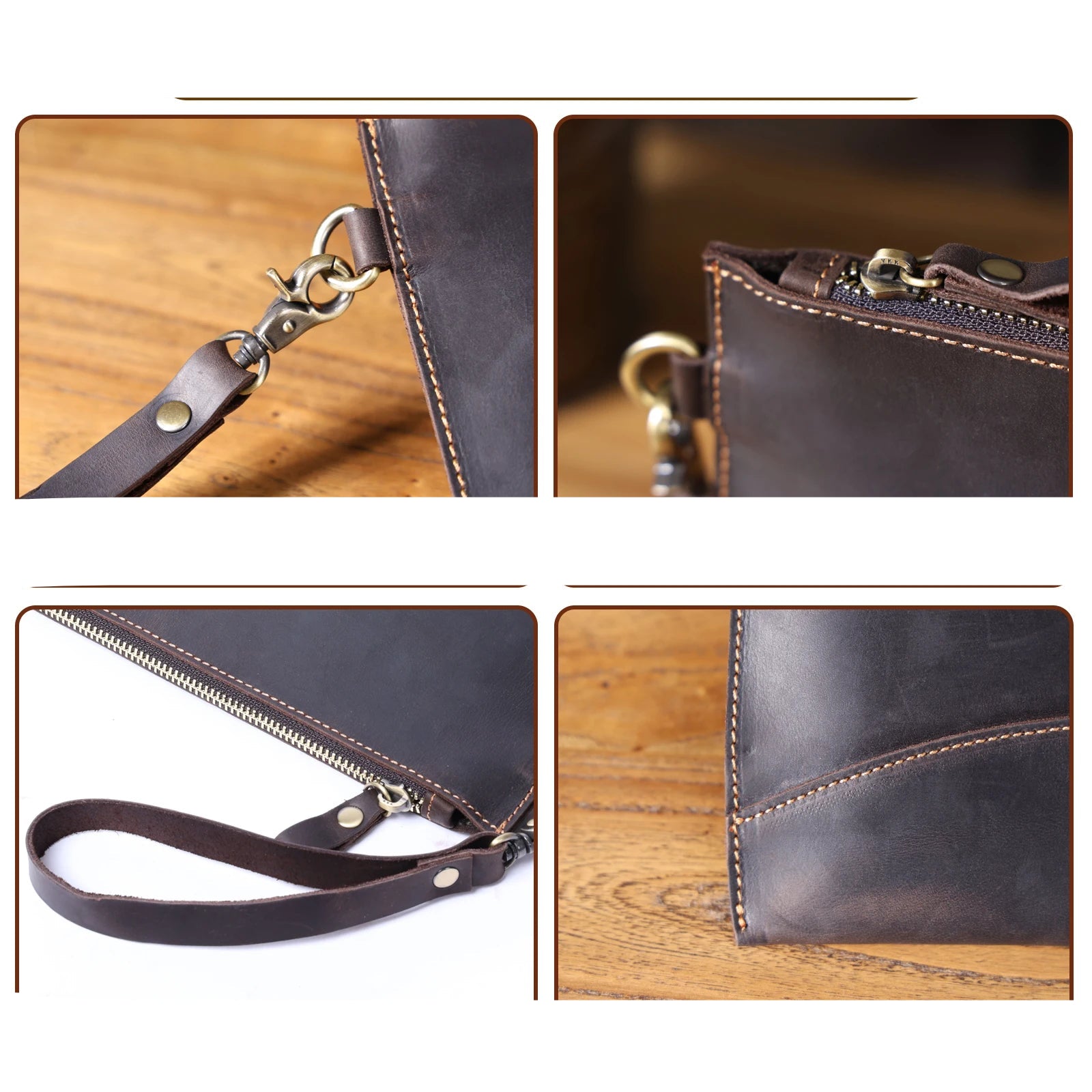 Retro leather clutch