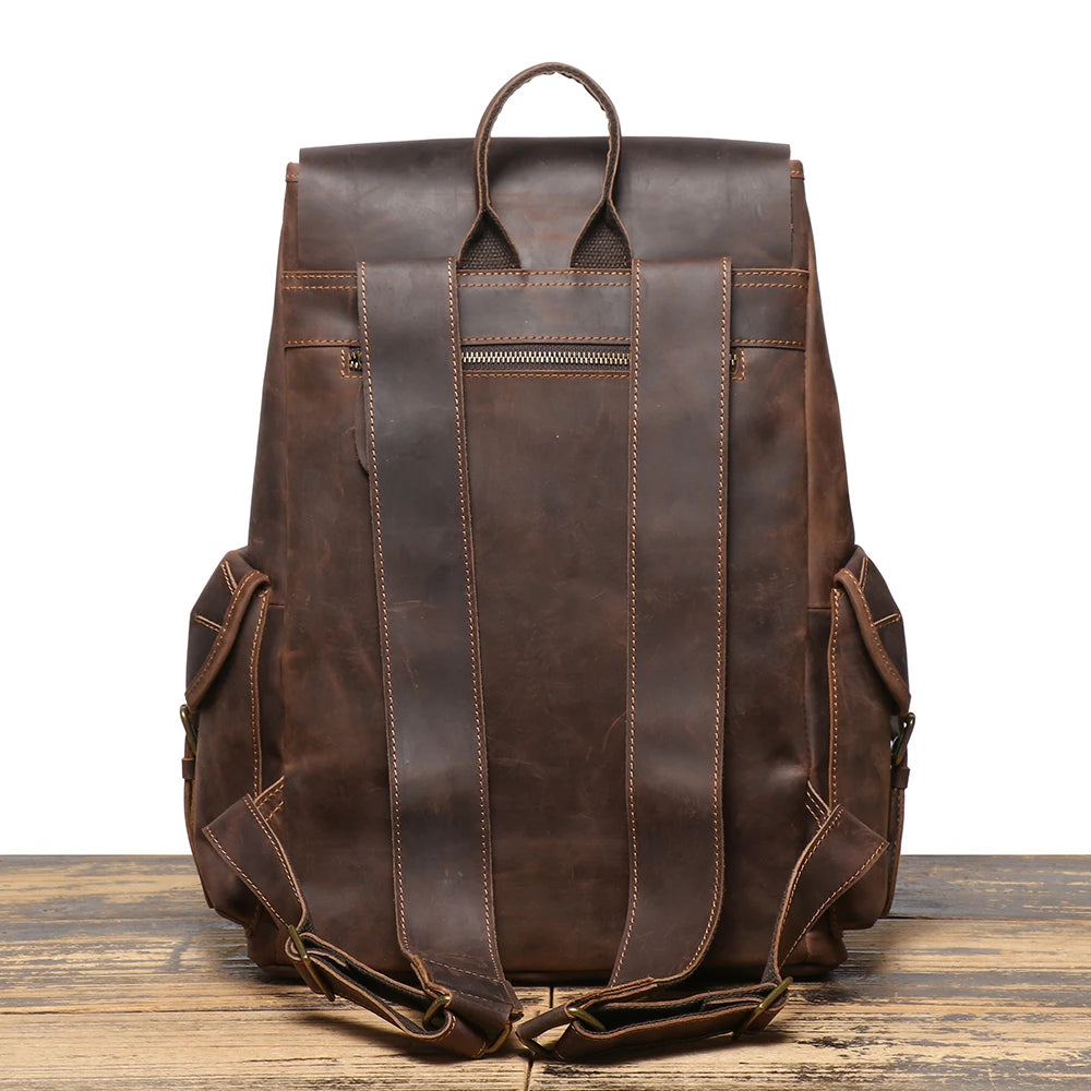 Vintage brown leather rucksack