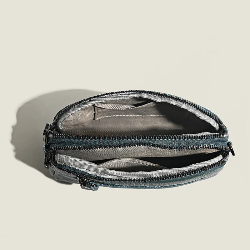 Lightweight leather sling bag