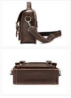 Large leather satchel shoulder bag
