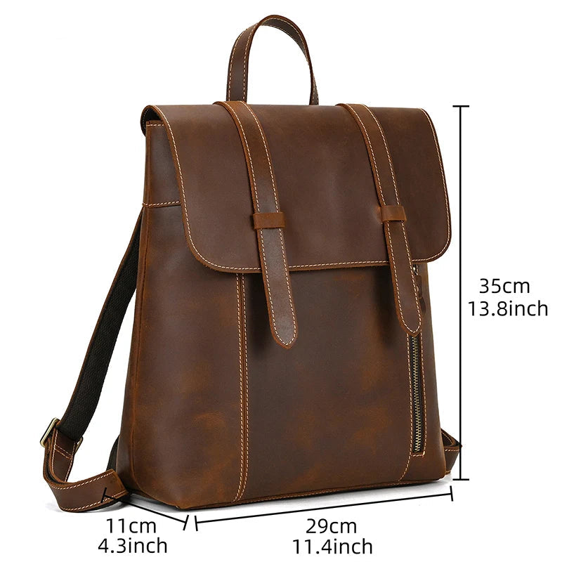 Structured leather rucksack backpack